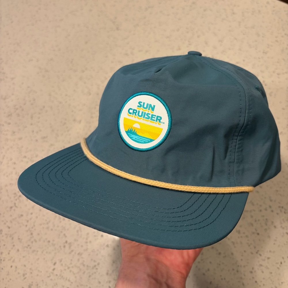 Sun Cruiser Cobalt Blue Snapback Flat Brim Rope Hat